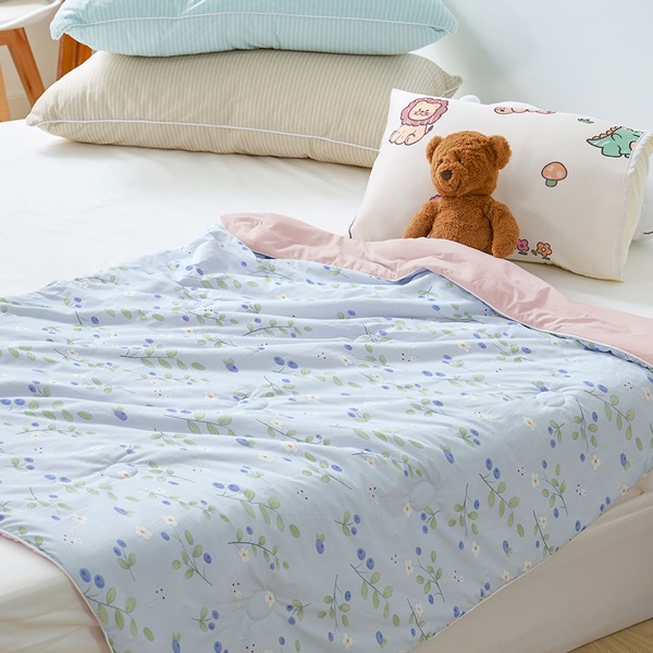 【DUYAN 竹漾】Cool-Fi 極涼 膠原蛋白抗菌兒童涼被/藍果藏兔