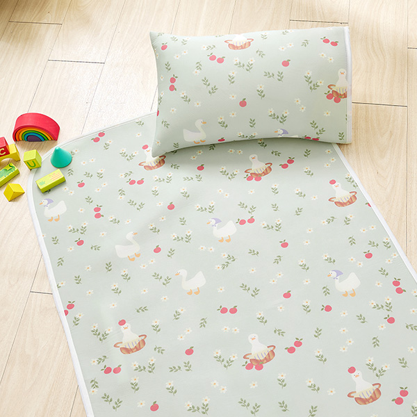 【DUYAN 竹漾】Cool-Fi 透氣涼感6D兒童午睡墊/綠茵小鴨