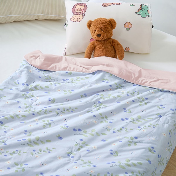 【DUYAN 竹漾】Cool-Fi 極涼 膠原蛋白抗菌兒童涼被/藍果藏兔