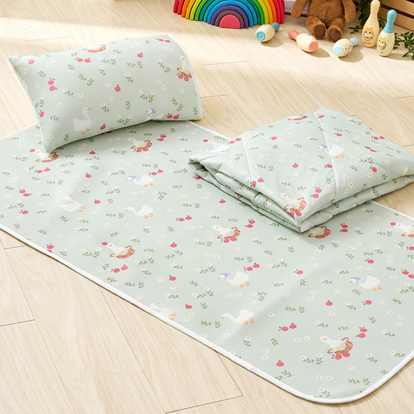 【DUYAN 竹漾】Cool-Fi 透氣涼感6D兒童午睡墊/綠茵小鴨