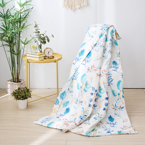 【DUYAN 竹漾】 舒柔棉 涼被/ 藍凝冰花