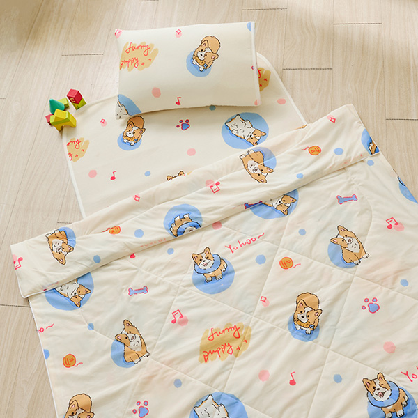 【DUYAN 竹漾】Cool-Fi Huggy 冰絲涼感兒童涼被/柯基戲水 台灣製