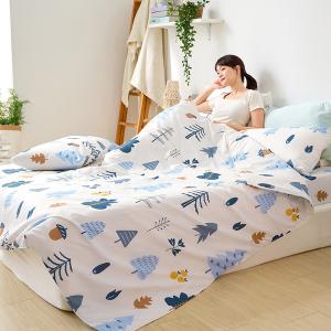 【DUYAN 竹漾】舒柔棉雙人加大床包涼被四件組 / 栗松秘境 台灣製