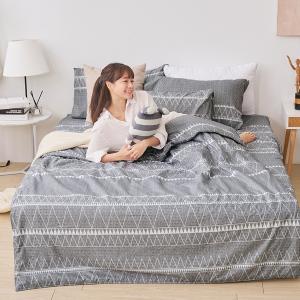 【DUYAN 竹漾】舒柔棉雙人床包涼被四件組 / 格雷塢堡