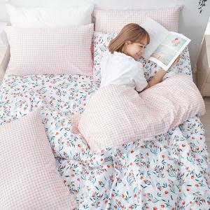 【DUYAN 竹漾】舒柔棉雙人加大床包涼被四件組 / 沁心花漾