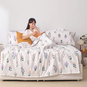 【DUYAN 竹漾】 舒柔棉 涼被/ 紫薇白茵