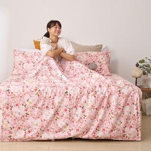 【DUYAN 竹漾】舒柔棉雙人床包涼被四件組 / 兔比花園