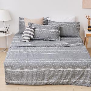 【DUYAN 竹漾】舒柔棉雙人床包涼被四件組 / 格雷塢堡