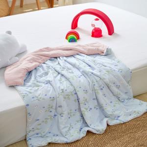 【DUYAN 竹漾】Cool-Fi 極涼 膠原蛋白抗菌兒童涼被/藍果藏兔