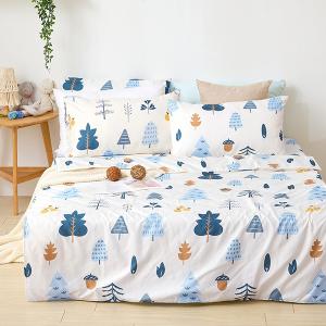 【DUYAN 竹漾】舒柔棉雙人加大床包涼被四件組 / 栗松秘境 台灣製