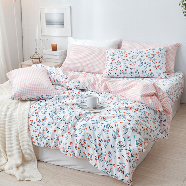 【DUYAN 竹漾】床包枕套組-單人 / 舒柔棉二件式 / 沁心花漾