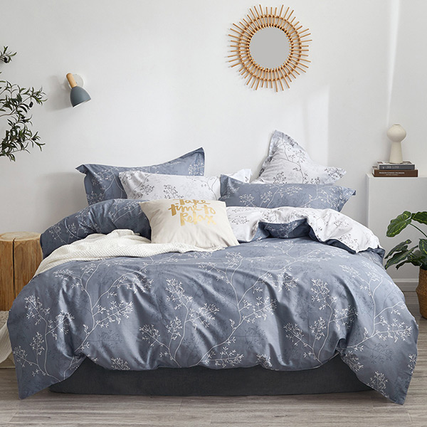 【DUYAN 竹漾】床包枕套組-單人 / 精梳純棉二件式 / 大地葉曲 台灣製