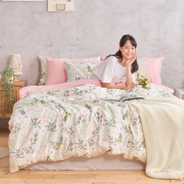 【DUYAN 竹漾】床包枕套組-單人 / 舒柔棉二件式 / 唯莓戀語