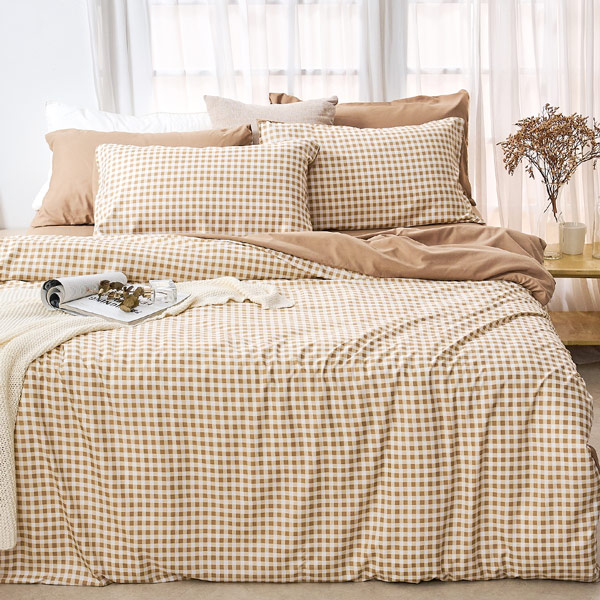 【DUYAN 竹漾】床包被套組(薄被套)-單人 / 舒柔棉三件式 / 焦糖奶茶 台灣製