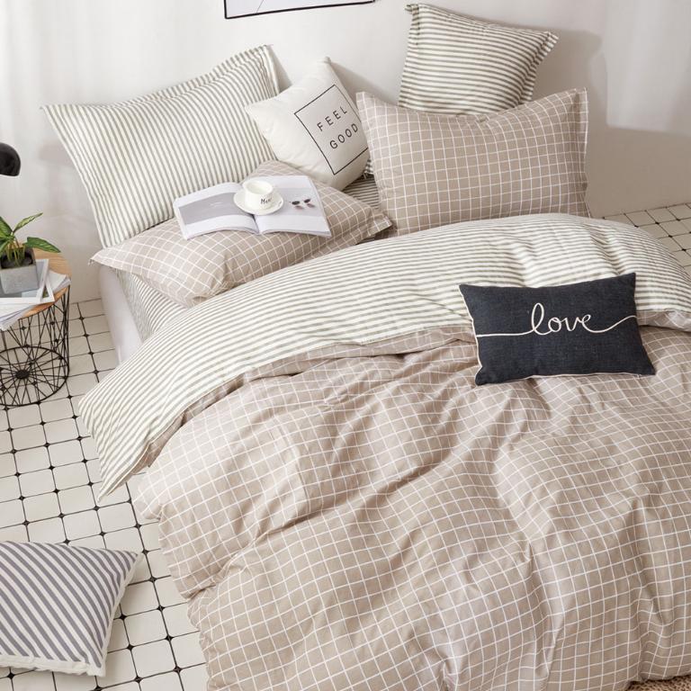 【DUYAN 竹漾】床包被套組(雙人薄被套)-單人 / 精梳純棉三件式 / 咖啡凍奶茶 台灣製