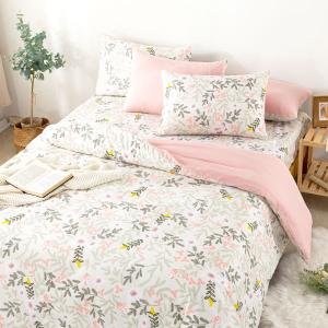 【DUYAN 竹漾】舒柔棉雙人加大床包涼被四件組 / 唯莓戀語