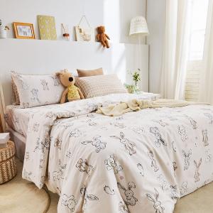 【DUYAN 竹漾】床包被套組(鋪棉兩用被套)-單人/200織/ 精梳棉三件式 / 小布玩偶 台灣製