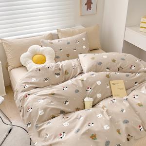 【DUYAN 竹漾】床包被套組(薄被套)-雙人/200織/ 精梳棉四件式 / 萌友同行 台灣製