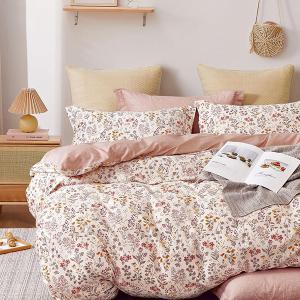 【DUYAN 竹漾】床包被套組(薄被套)-單人 / 精梳純棉三件式 / 日和花雨 台灣製