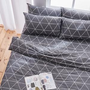 【DUYAN 竹漾】床包被套組(雙人薄被套)-單人 / 精梳純棉三件式 / 百慕達三角 台灣製