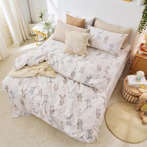 【DUYAN 竹漾】床包枕套組-單人/200織/ 精梳棉二件式 / 小布玩偶 台灣製