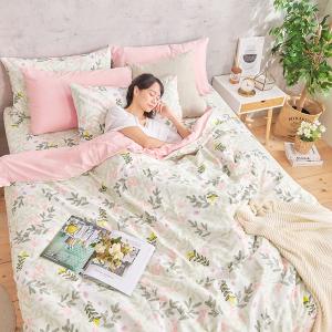 【DUYAN 竹漾】床包被套組(雙人薄被套)-單人 / 舒柔棉三件式 / 唯莓戀語