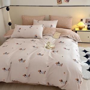 【DUYAN 竹漾】床包被套組(鋪棉兩用被套)-雙人加大/200織/ 精梳棉四件式 / 小狗威利 台灣製