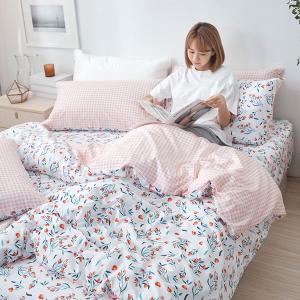 【DUYAN 竹漾】床包被套組(薄被套)-單人 / 舒柔棉三件式 / 沁心花漾