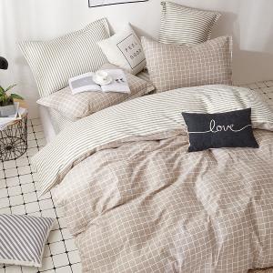 【DUYAN 竹漾】床包被套組(雙人薄被套)-單人 / 精梳純棉三件式 / 咖啡凍奶茶 台灣製