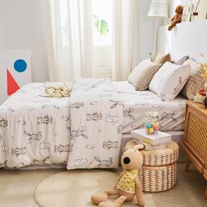 【DUYAN 竹漾】床包被套組(鋪棉兩用被套)-單人/200織/ 精梳棉三件式 / 小布玩偶 台灣製