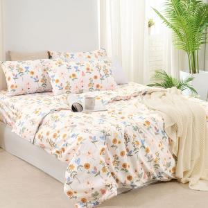 【DUYAN 竹漾】舒柔棉雙人加大床包涼被四件組 / 日葵小兔 台灣製