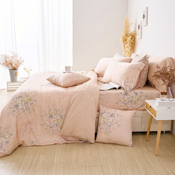【DUYAN 竹漾】60支萊賽爾天絲雙人床包被套四件組 / 染雲花仙 台灣製