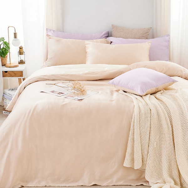 【DUYAN 竹漾】60支萊賽爾天絲雙人加大四件式鋪棉兩用被床包組 / 焙香歐蕾 台灣製