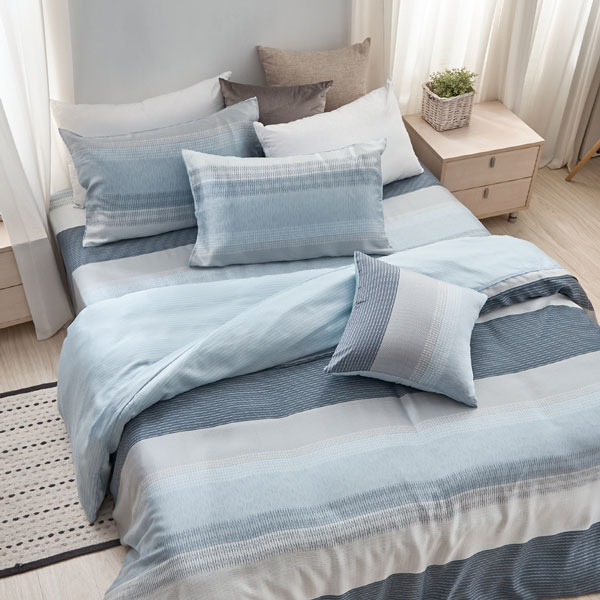 【DUYAN 竹漾】40支100%天絲雙人四件式鋪棉兩用被床包組 / 帕里斯 台灣製