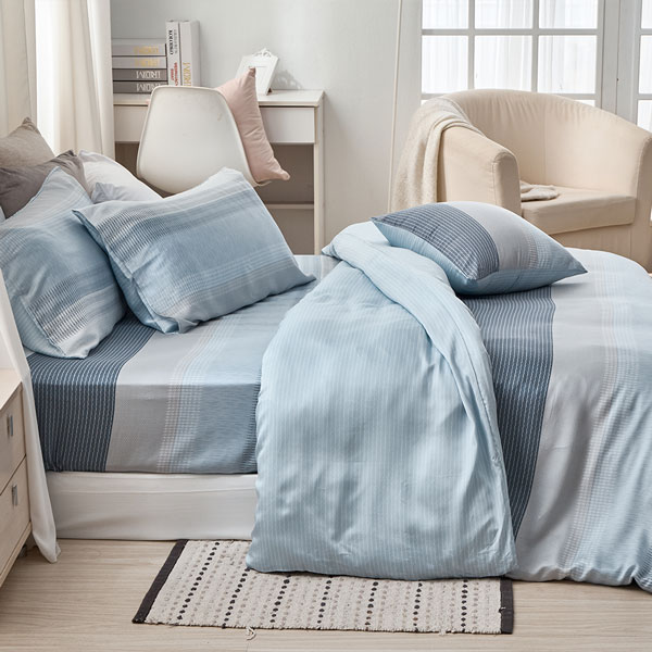 【DUYAN 竹漾】40支100%天絲雙人四件式鋪棉兩用被床包組 / 帕里斯 台灣製