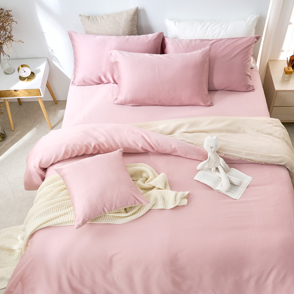 【DUYAN 竹漾】60支萊賽爾天絲雙人床包被套四件組 / 甜果奶霜 台灣製