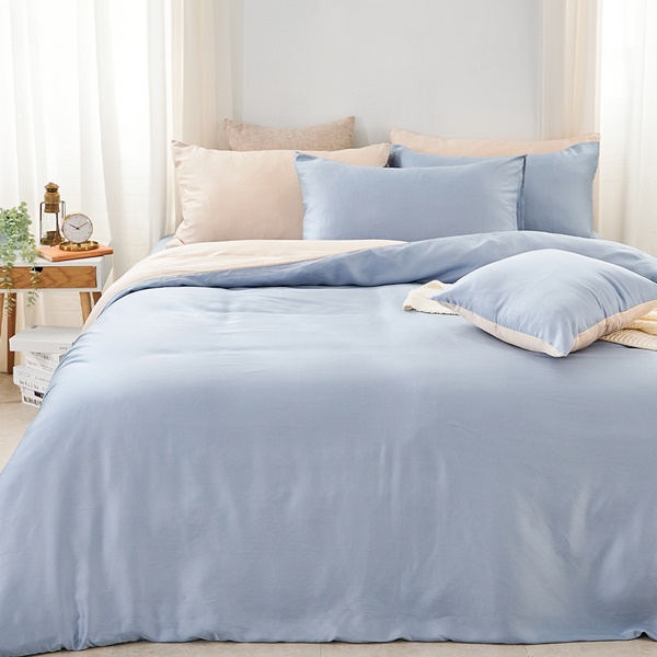【DUYAN 竹漾】60支萊賽爾天絲雙人加大床包被套四件組 / 蔚藍空鏡 台灣製