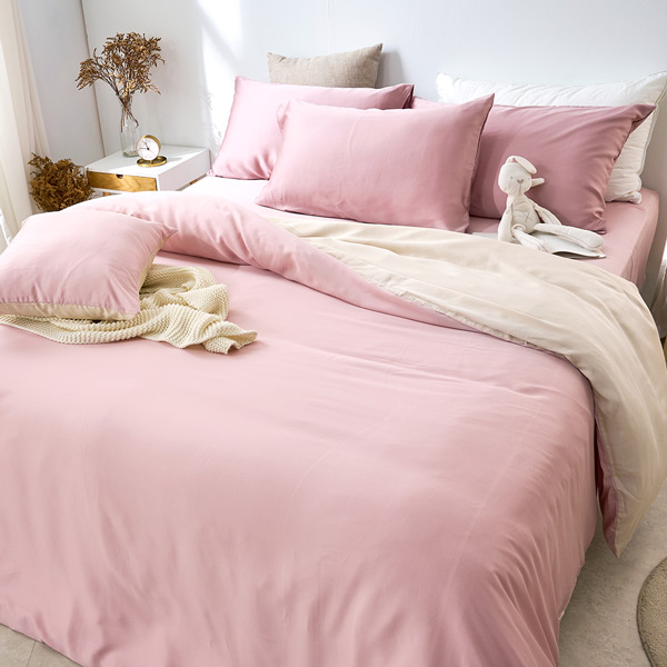 【DUYAN 竹漾】60支萊賽爾天絲雙人加大四件式鋪棉兩用被床包組 / 甜果奶霜 台灣製