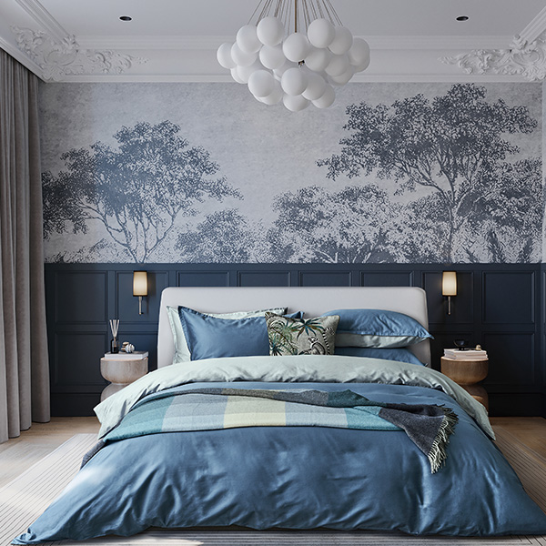 【寬庭】義大利進口棉 簡約寢飾四件式 | 風格 錫灰+霧藍