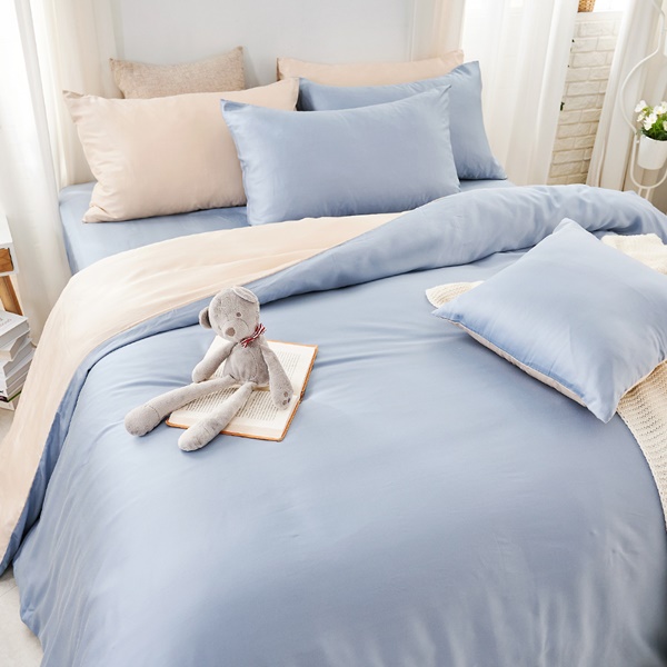 【DUYAN 竹漾】60支萊賽爾天絲雙人加大床包被套四件組 / 蔚藍空鏡 台灣製