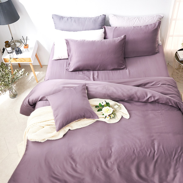 【DUYAN 竹漾】60支萊賽爾天絲雙人床包被套四件組 / 甜芋紫薯 台灣製