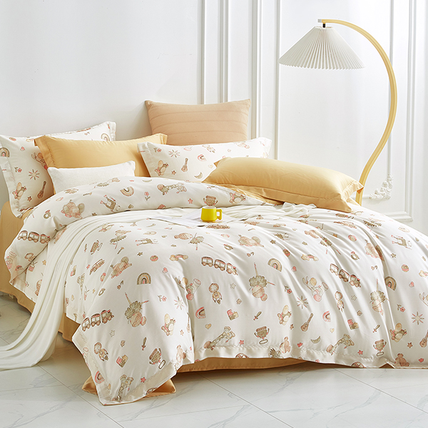 【DUYAN 竹漾】60支萊賽爾天絲雙人加大四件式鋪棉兩用被床包組 / 假日慶典 台灣製