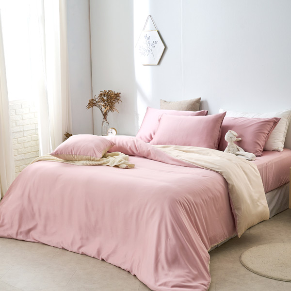 【DUYAN 竹漾】60支萊賽爾天絲雙人四件式鋪棉兩用被床包組 /甜果奶霜 台灣製