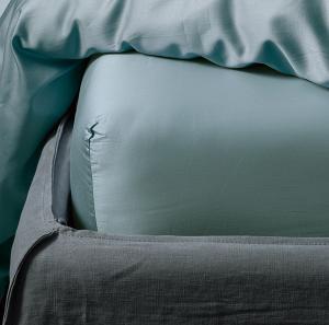 【寬庭】義大利進口棉 簡約寢飾四件式｜艾格尼 翡翠綠