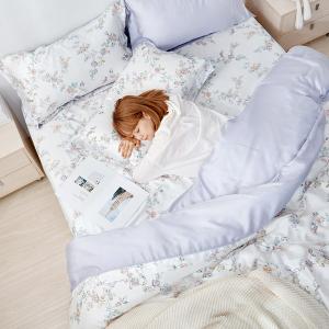 【DUYAN 竹漾】60支萊賽爾天絲雙人床包被套四件組 / 月夕瑩花 台灣製