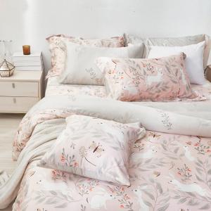 【DUYAN 竹漾】40支100%天絲雙人床包被套四件組  / 瑞比蝶夢 台灣製