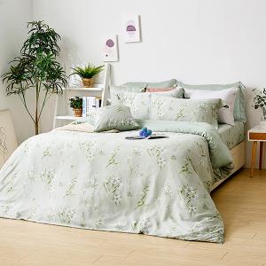【DUYAN 竹漾】60支萊賽爾天絲雙人加大床包被套四件組 / 新枝綠意 台灣製