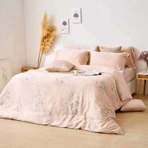 【DUYAN 竹漾】60支萊賽爾天絲雙人加大四件式鋪棉兩用被床包組 / 染雲花仙 台灣製