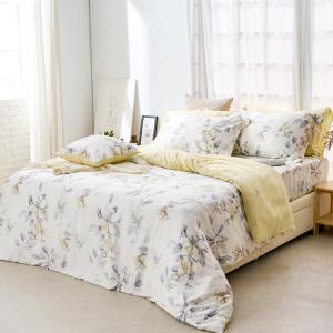 【DUYAN 竹漾】60支萊賽爾天絲雙人加大床包被套四件組 / 淡墨花繪 台灣製