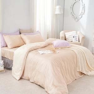 【DUYAN 竹漾】60支萊賽爾天絲雙人四件式鋪棉兩用被床包組 /焙香歐蕾 台灣製
